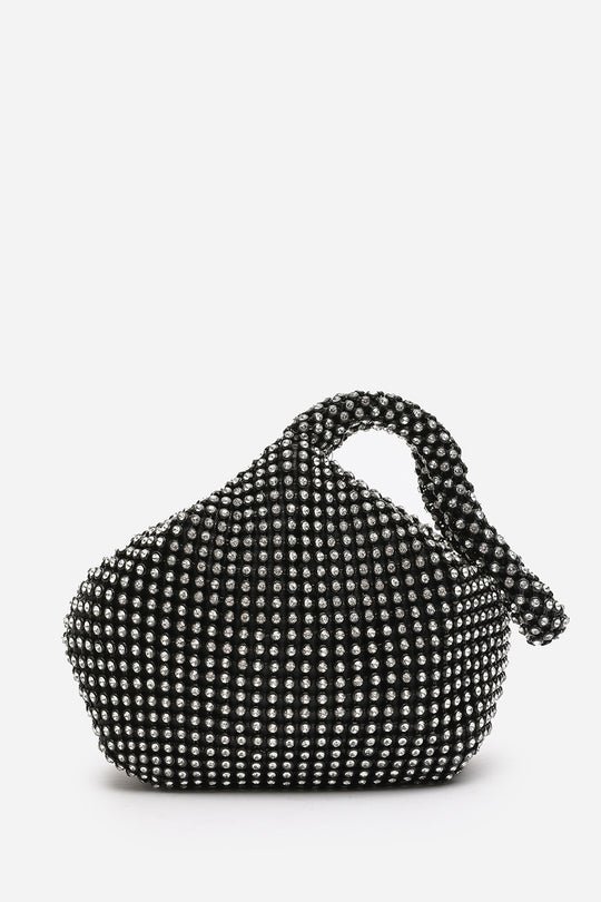 NICKI DIAMANTE MINI CHAINMAIL POUCH BAG IN BLACK